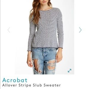 Acrobat Allover Stripe Slub knit Sweater size XS